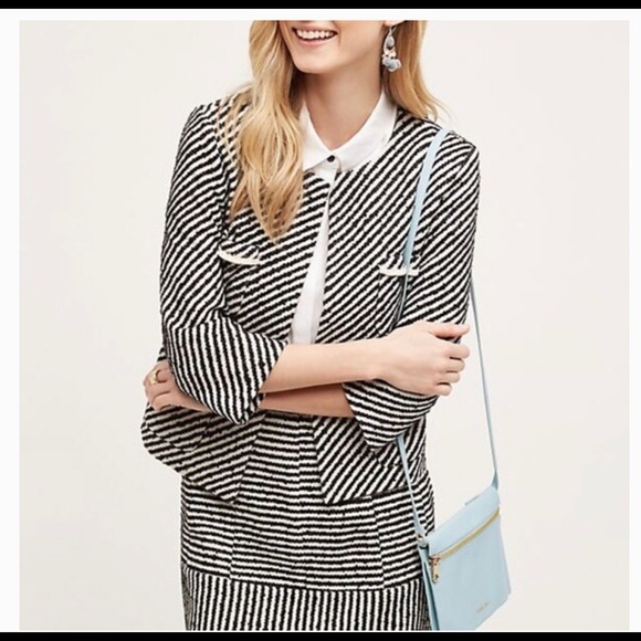 Anthropologie-Harlyn Striped Swing Blazer - Picture 1 of 5